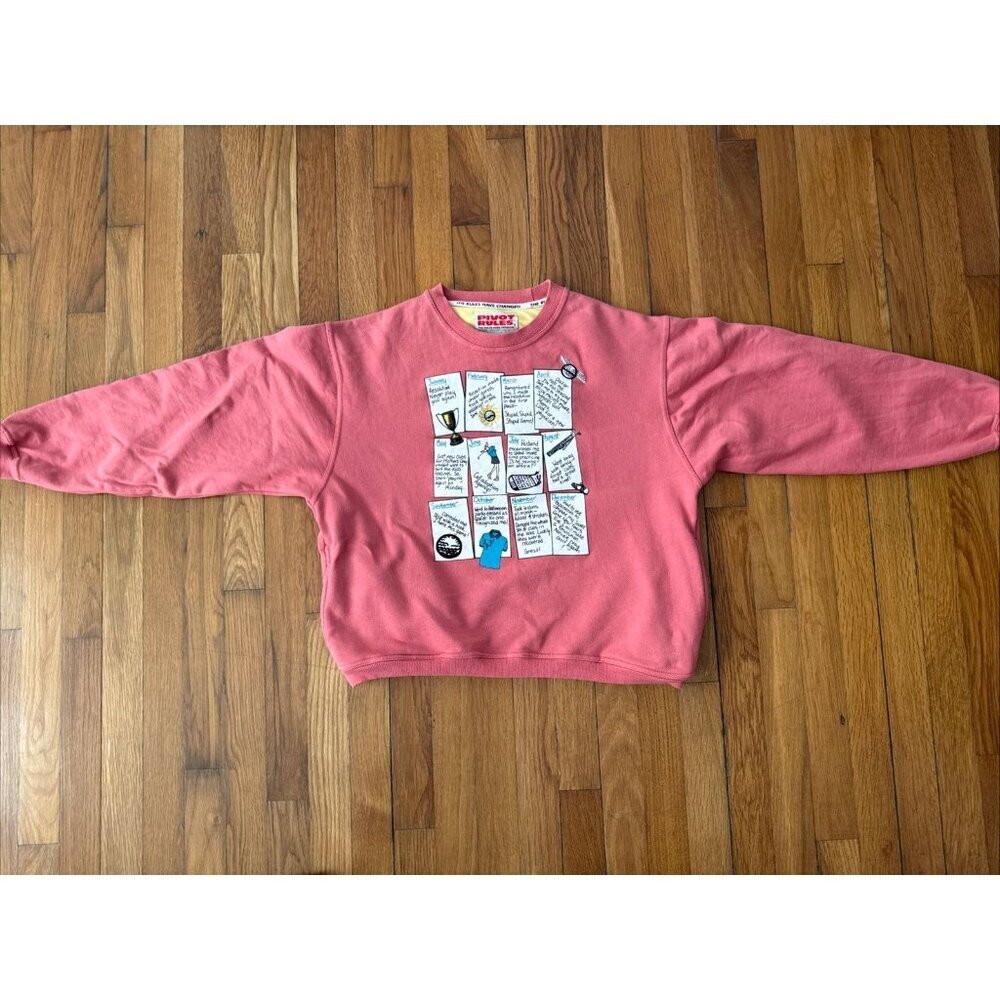 PIVOT RULES Embroidered Fine Cotton Golf Sweater Sweatshirt Crewneck Size M